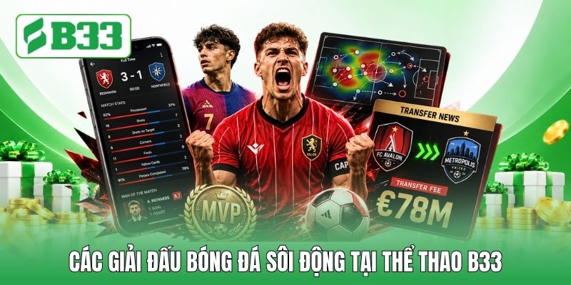 Các giải đấu bóng đá sôi động tại thể thao B33